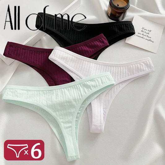 6PCS/Set Cotton Panties G-String Women Panties Sexy